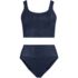 Women's Tugless Shine Tankini Top and High Waisted Bottom Swimsuit Set, Front