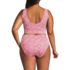 Women's Plus Size Tugless Midkini Top and High Waisted Bottom Swimsuit Set, Back