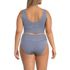 Women's Plus Size Tugless Midkini Top and High Waisted Bottom Swimsuit Set, Back