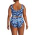 Women's Plus Size Tugless Midkini Top and High Waisted Bottom Swimsuit Set, Back