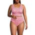 Women's Plus Size Tugless Midkini Top and High Waisted Bottom Swimsuit Set, Front