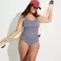 Women's Plus Size Tugless Midkini Top and High Waisted Bottom Swimsuit Set, alternative image