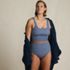 Women's Plus Size Tugless Midkini Top and High Waisted Bottom Swimsuit Set, alternative image