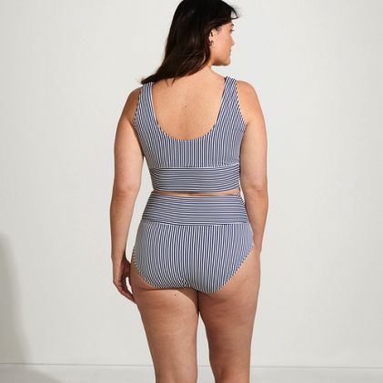 Women's Plus Size Tugless Tankini Top and High Waisted Bottom Swimsuit Set - image 1