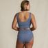 Women's Plus Size Tugless Midkini Top and High Waisted Bottom Swimsuit Set, Back