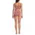 Women's Tugless Midkini Top and High Waisted Bottom Swimsuit Set, Back