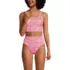 Women's Tugless Midkini Top and High Waisted Bottom Swimsuit Set, Front
