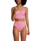 Women's Tugless Tankini Top and High Waisted Bottom Swimsuit Set