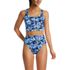 Women's Tugless Midkini Top and High Waisted Bottom Swimsuit Set, Front