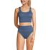Women's Tugless Midkini Top and High Waisted Bottom Swimsuit Set, Front