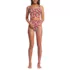Women's Tugless Midkini Top and High Waisted Bottom Swimsuit Set, Front