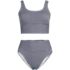 Women's Tugless Tankini Top and High Waisted Bottom Swimsuit Set, Front