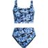 Women's Tugless Midkini Top and High Waisted Bottom Swimsuit Set, Front