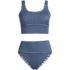 Women's Tugless Midkini Top and High Waisted Bottom Swimsuit Set, Front