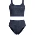 Women's Tugless Midkini Top and High Waisted Bottom Swimsuit Set, Front