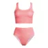 Women's Tugless Midkini Top and High Waisted Bottom Swimsuit Set, Front
