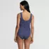 Women's Tugless Midkini Top and High Waisted Bottom Swimsuit Set, Back