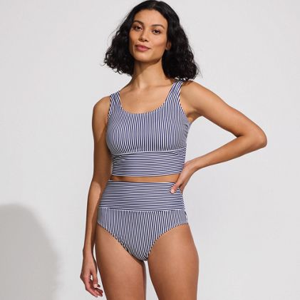 Women's Tugless Tankini Top and High Waisted Bottom Swimsuit Set - image 1