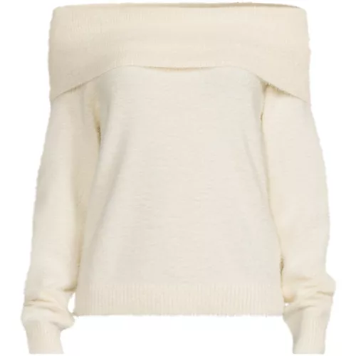 Women's Plus Size Eyelash Off Shoulder Sweater, Front