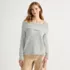 Women's Eyelash Off Shoulder Sweater, Front