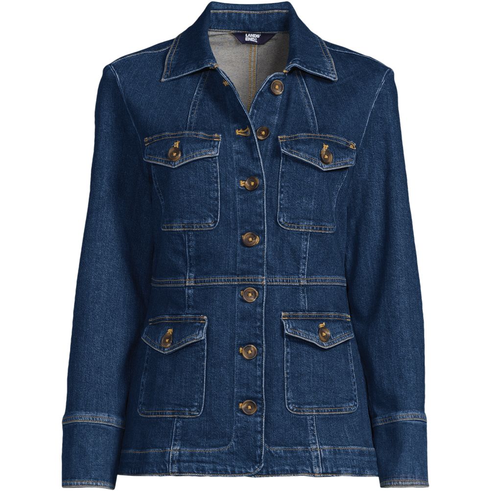 LANDS' END denim jacket, G-jacket, men's equivalent to XL