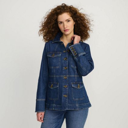 Women's Soft Denim Feminine Utility Jacket - image 2