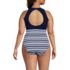 Women's Plus Size Tugless High Neck Portrait Back One Piece Swimsuit, Back