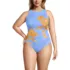 Women's Plus Size Tugless High Neck Portrait Back One Piece Swimsuit, Front