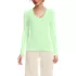Women's Fine Gauge Cotton Baby Cable Vneck Sweater, Front