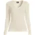 Women's Fine Gauge Cotton Baby Cable V-neck Sweater, Front