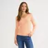 Women's Fine Gauge Cotton Baby Cable Vneck Sweater, Front