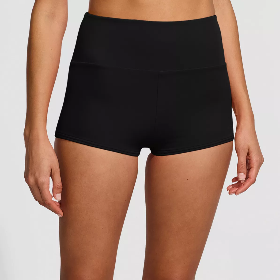 Women's Tugless High Waisted Swim Boy Shorts