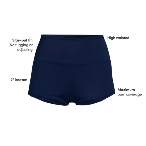 Women's Tugless High Waisted Swim Boy Shorts, alternative image