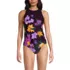 Women's Tugless High Neck Portrait Back One Piece Swimsuit, Front