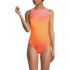 Women's Tugless High Neck Portrait Back One Piece Swimsuit, Front