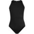 Women's Mastectomy Tugless High Neck Portrait Back One Piece Swimsuit, Front