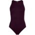 Women's Tugless High Neck Portrait Back One Piece Swimsuit, Front