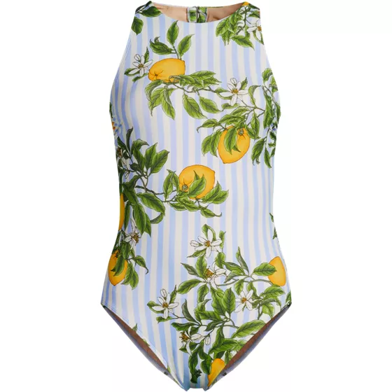 Women's Tugless High Neck Portrait Back One Piece Swimsuit - primary