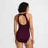 Women's Tugless High Neck Portrait Back One Piece Swimsuit, Back