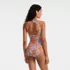 Women's Tugless High Neck Portrait Back One Piece Swimsuit, Back