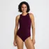 Women's Tugless High Neck Portrait Back One Piece Swimsuit, Front