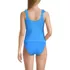 Women's Tie Shoulder Ribbed Flutter Tankini Top, Back