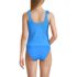 Women's Tie Shoulder Ribbed Flutter Tankini Top, Back