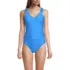 Women's Tie Shoulder Ribbed Flutter Tankini Top, Front