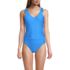 Women's Tie Shoulder Ribbed Flutter Tankini Top, Front