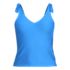 Women's Tie Shoulder Ribbed Flutter Tankini Top, Front