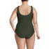 Women's Plus Size Tie Shoulder Ribbed Flutter Tankini Top, Back