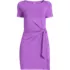 Women's Short Sleeve Cotton Modal Wrap Above the Knee Dress, Front