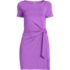 Women's Short Sleeve Cotton Modal Wrap Mini Dress, Front