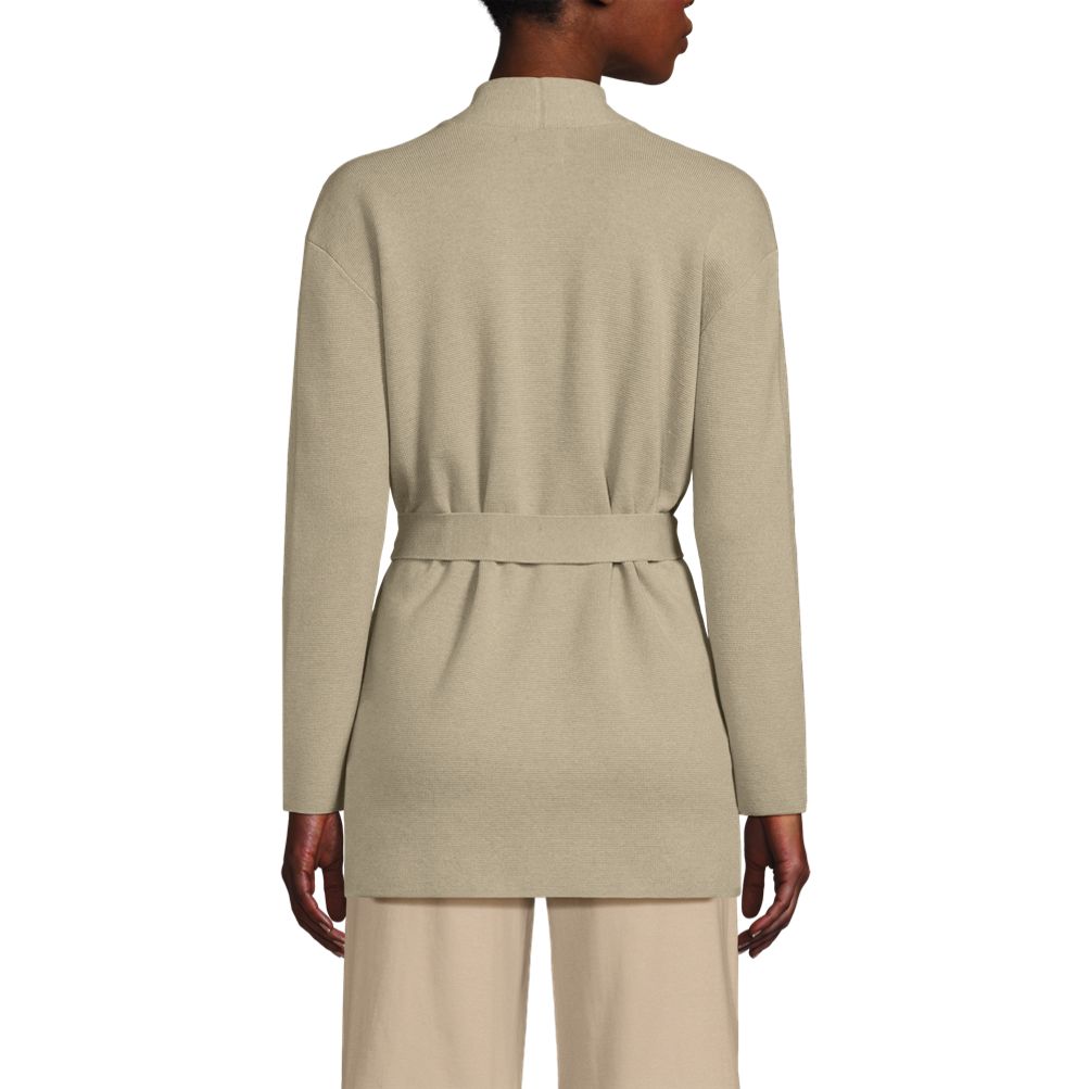 Women's Fine Gauge Milano Belted Long Line Cardigan Sweater